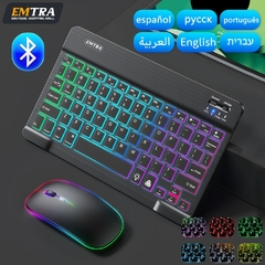 Imagem do EMTRA-Teclado Bluetooth Retroiluminado, Teclado e Mouse Espanhol, Retroiluminaç