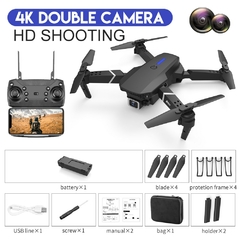 KDBFA Dobrável Quadcopter Drone, E88 Pro, WiFi FPV Drone, Câmera Grande Angula