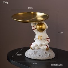 Astronauta modelo escultura arte moderna bandeja de armazenamento decoração para casa acessórios para sala estar uma peça resina estátua mesa decoração - loja online