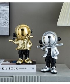 Astronauta modelo de resina ouro estatueta para interior casa acessórios sala estar decoração moderna arte estátua escritório decoração presente - comprar online