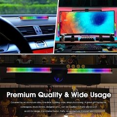 Barra de luz led com controle de voz, luz rgb colorida de ritmo musical, controle de voz automotivo - comprar online