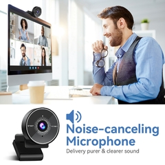 Webcam com microfone e capa de privacidade, 1080p, full hd, usb, para computador - Dr. Brauch