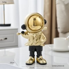 Astronauta modelo de resina ouro estatueta para interior casa acessórios sala estar decoração moderna arte estátua escritório decoração presente na internet