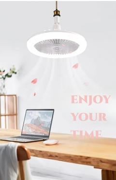 Inteligentes ventiladores de teto silenciosos com controle remoto e luz, lâmpad na internet