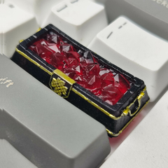 Chama de cristal vermelho artesanal resina keycaps quente para mecânico teclado