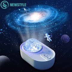 Céu estrelado projetor noite luz nave espacial lâmpada galáxia led lâmpada de projeção bluetooth alto-falante para crianças quarto festa em casa decoração