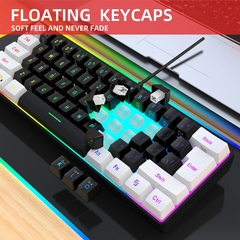 Combos Backlight de Teclado e Mouse para PUBG Gamer, 61 Teclas, Com Fio, Branco, - comprar online