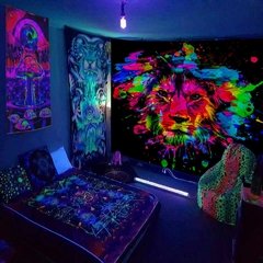 Tapeçaria fluorescente novo estilo tapeçaria design original pendurado pano luminoso novo europeu e americano ins pano de fundo - comprar online