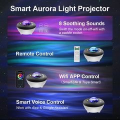 2022 inteligente wi fi voz led luzes da noite projetor estrelado aurora galaxy lâmpada com alexa & controle app para crianças adulto quarto decoração - Dr. Brauch