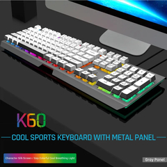 Teclado para jogos com fio USB retroiluminado, 104 teclas, Metal, Destacável, D na internet