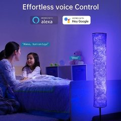 Nordic branco tecido sombra led canto lâmpada de assoalho com controle inteligente alexa rgb moderna lâmpada pé para sala estar quarto decoração na internet