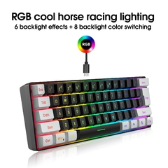 Combos Backlight de Teclado e Mouse para PUBG Gamer, 61 Teclas, Com Fio, Branco, - comprar online