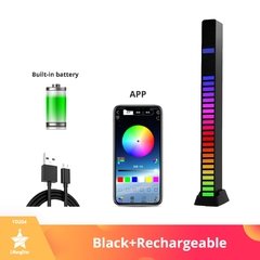 Barra de luz led com controle de voz, luz rgb colorida de ritmo musical, controle de voz automotivo - comprar online