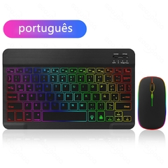 EMTRA-Teclado Bluetooth Retroiluminado, Teclado e Mouse Espanhol, Retroiluminaç