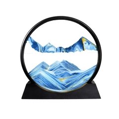 360 rotatable areia movediça pintura movente areia arte fluindo 3d paisagem mar profundo sandscape em movimento exibir decorações de escritório 7/12 em - loja online