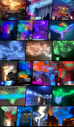 3d smart rgb led thundercloud luz, fundo decorativo, sala, efeitos de iluminaç? na internet