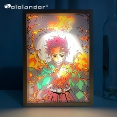 Luz de moldura de foto LED Demônio Slayer, lâmpada noturna de anime, design de na internet