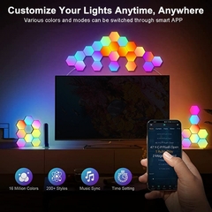 Rgbw led hexágono luz bluetooth interior luz de parede app controle remoto luz na internet