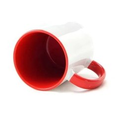 Caneca Personalizada de Cerâmica Branca com Alça e Interior vermelho. - comprar online