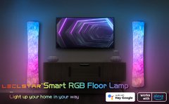 Nordic branco tecido sombra led canto lâmpada de assoalho com controle inteligente alexa rgb moderna lâmpada pé para sala estar quarto decoração