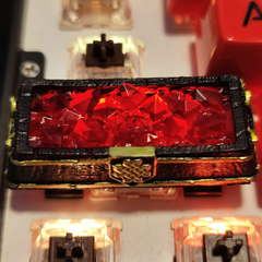 Chama de cristal vermelho artesanal resina keycaps quente para mecânico teclado