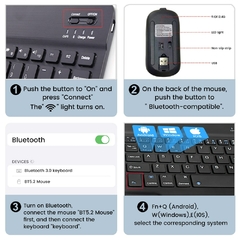 EMTRA-Teclado Bluetooth Retroiluminado, Teclado e Mouse Espanhol, Retroiluminaç - loja online