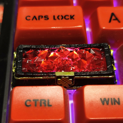 Chama de cristal vermelho artesanal resina keycaps quente para mecânico teclado