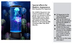 Led fantasia jellyfish lâmpada usb power/bateria alimentado cor em mudança do tanque de água-viva aquário lâmpada led relaxante humor luz da noite - comprar online