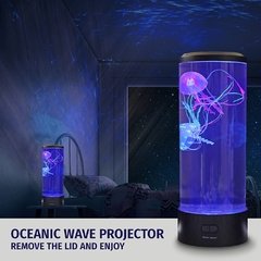 Imagem do Led fantasia jellyfish lâmpada usb power/bateria alimentado cor em mudança do tanque de água-viva aquário lâmpada led relaxante humor luz da noite