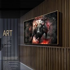 Charging bull pintura em tela, arte de parede, rua, pintura de 100 dólar, estátua, touro, escritório, decoração de casa, pôster e impressões motivos - comprar online