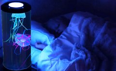 Led fantasia jellyfish lâmpada usb power/bateria alimentado cor em mudança do tanque de água-viva aquário lâmpada led relaxante humor luz da noite - loja online