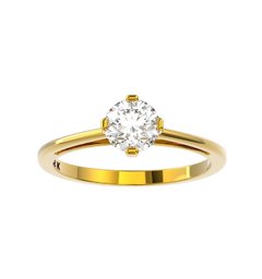 ANEL DE NOIVADO OURO AMARELO E DIAMANTE DE 50 PONTOS - TRUST50