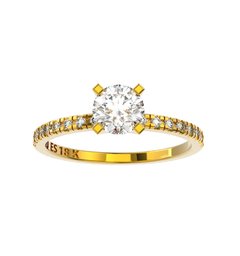 ANEL DE NOIVADO OURO AMARELO E DIAMANTE DE 50 PONTOS - BELIEVE50