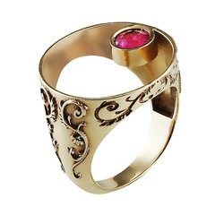 Anel em Ouro 18K 750 com Safira Rosa - buy online