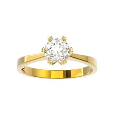 ANEL DE NOIVADO OURO AMARELO E DIAMANTE 50 PONTOS - LOVE 50