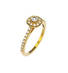 ANEL DE NOIVADO HALO EM OURO AMARELO E DIAMANTE CENTRAL DE 10 PONTOS - PARTOFME10 - buy online