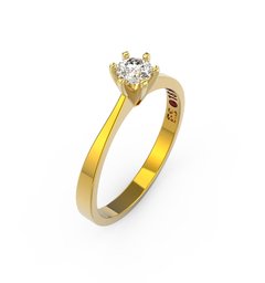 ANEL DE NOIVADO OURO AMARELO E DIAMANTE 20 PONTOS - LOVE 20 - comprar online