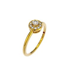 ANEL DE NOIVADO OURO AMARELO E DIAMANTE CENTRAL DE 10 PONTOS - FIDELITY10 - buy online