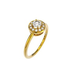 ANEL DE NOIVADO HALO OURO E DIAMANTE CENTRAL 30 PONTOS - FIDELITY30 - comprar online