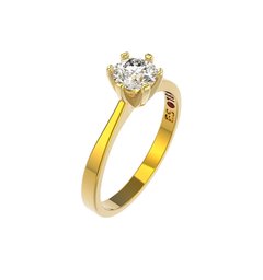 ANEL DE NOIVADO OURO AMARELO E DIAMANTE 50 PONTOS - LOVE 50 - comprar online