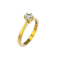 ANEL DE NOIVADO OURO AMARELO E DIAMANTE 30 PONTOS - LOVE 30 - comprar online