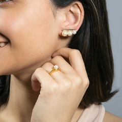 Earcuff em Prata banhado a Ouro 18K com Pérolas Biwa - buy online