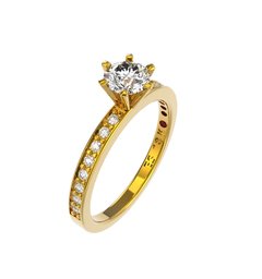 ANEL DE NOIVADO OURO E DIAMANTES 50 PONTOS -IDO50 - comprar online