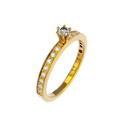 ANEL DE NOIVADO OURO E DIAMANTE DE 10 PONTOS- IDO10 - buy online