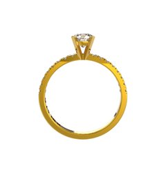 ANEL DE NOIVADO OURO AMARELO E DIAMANTE DE 50 PONTOS - BELIEVE50 on internet