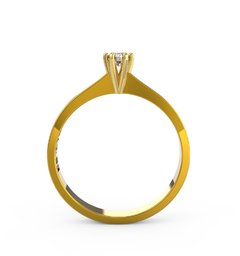 ANEL DE NOIVADO OURO AMARELO E DIAMANTE 10 PONTOS - LOVE 10 on internet