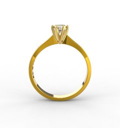 ANEL DE NOIVADO OURO AMARELO E DIAMANTE 30 PONTOS - LOVE 30 na internet