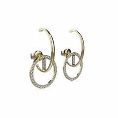 Earjacket em Prata banhado a Ouro 18K com Cristais