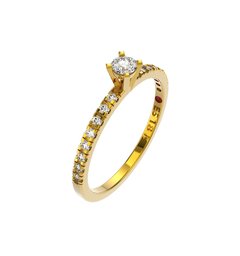 ANEL DE NOIVADO OURO AMARELO E DIAMANTE DE 10 PONTOS - BELIEVE10 - buy online