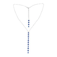 Gargantilha Lariat em Ouro Branco